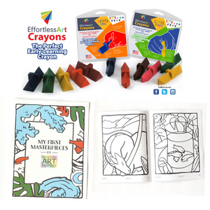 Effortless Art Crayon and Coloring Book Bundle